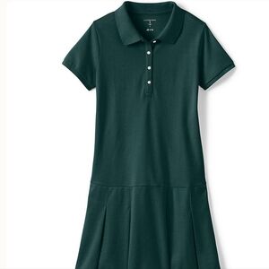 NWOT Lands' End Polo dress Girl's Size 6-7 Evergreen